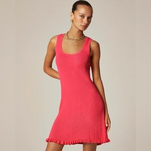 NWT- Ruffle-trim Mini Sweater-dress in premium ultra-fine cotton